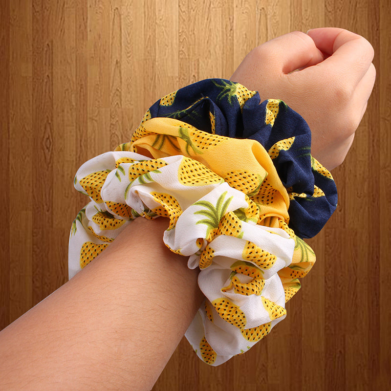 Korean Women Hearwear Girls Hair Tie Striped Lady Scrunchies Ponytail Hair Female Holder Rope Pineapple Print Hair Accessories