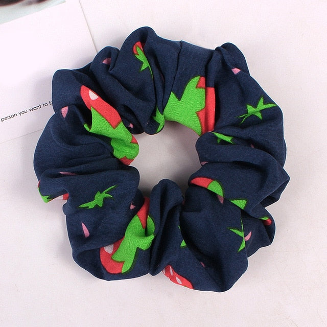 Korean Women Hearwear Girls Hair Tie Striped Lady Scrunchies Ponytail Hair Female Holder Rope Pineapple Print Hair Accessories