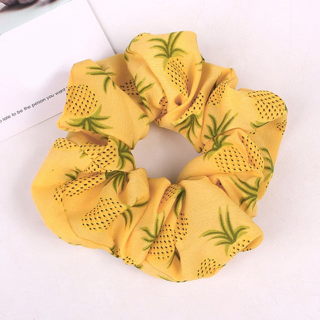 Korean Women Hearwear Girls Hair Tie Striped Lady Scrunchies Ponytail Hair Female Holder Rope Pineapple Print Hair Accessories