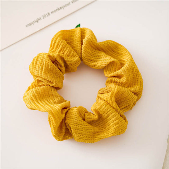 Korean Women Hearwear Girls Hair Tie Striped Lady Scrunchies Ponytail Hair Female Holder Rope Pineapple Print Hair Accessories