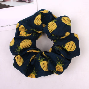 Korean Women Hearwear Girls Hair Tie Striped Lady Scrunchies Ponytail Hair Female Holder Rope Pineapple Print Hair Accessories