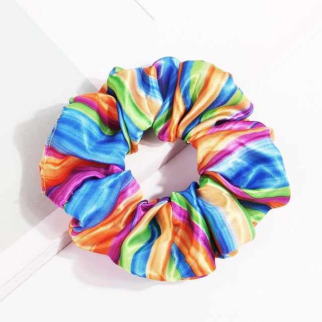 Korean Women Hearwear Girls Hair Tie Striped Lady Scrunchies Ponytail Hair Female Holder Rope Pineapple Print Hair Accessories