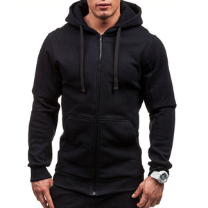 Meihuida Autumn Men Casual  Solid Zip Up Warm Pocket Cotton Breathablity Hoodie Hoodies Sweatshirt Jacket Coat Top Tops