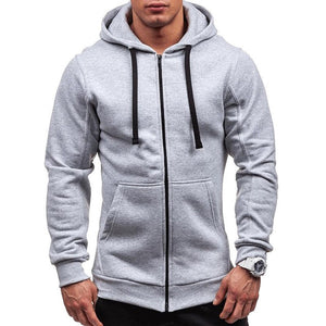 Meihuida Autumn Men Casual  Solid Zip Up Warm Pocket Cotton Breathablity Hoodie Hoodies Sweatshirt Jacket Coat Top Tops