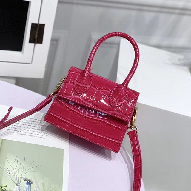 Mini Small Square bag 2019 Fashion New Quality PU Leather Women's Handbag Crocodile pattern Chain Shoulder Messenger Bags