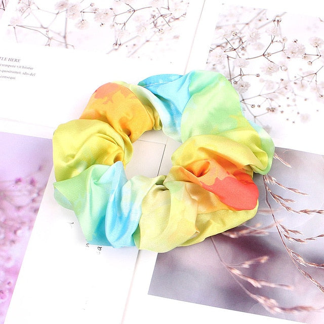 Korean Women Hearwear Girls Hair Tie Striped Lady Scrunchies Ponytail Hair Female Holder Rope Pineapple Print Hair Accessories