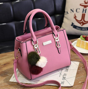 Luxury Handbag Women Bags Women Hairball Shoulder Bag  Ladies Hand Bags Vintage Leather Messenger Bag  Female Hand Bolso Bags