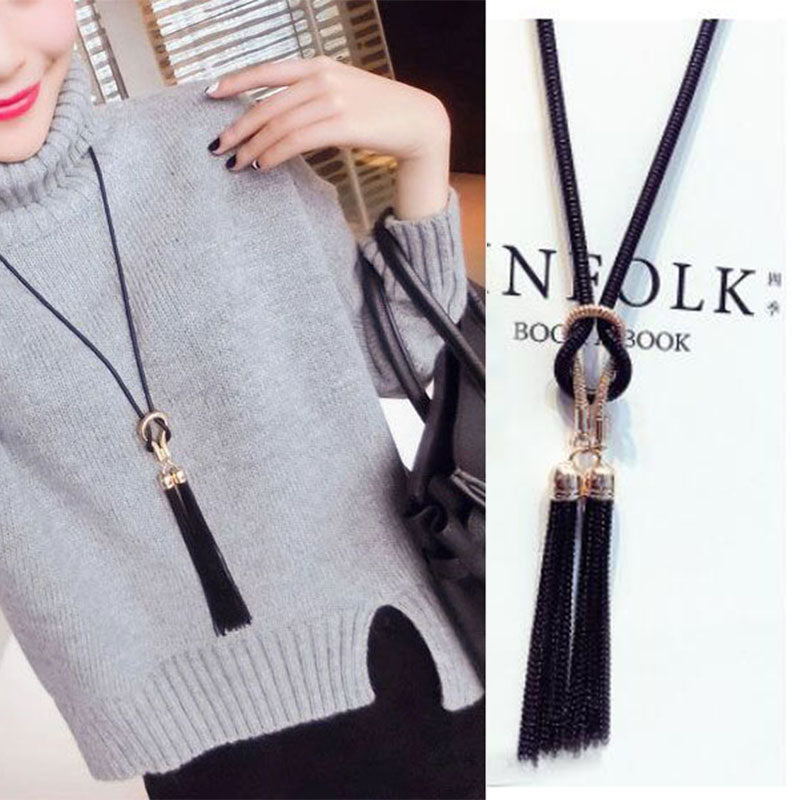 Fashion Jewelry Female Pendant Necklace Tassel Long Winter Sweater Chain For Women  Clothing Jewelry Accessories Wholesale Price