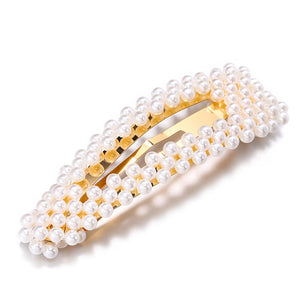 2019 New Fashion Pearl Hair Clip for Women Elegant Korean Design Snap Barrette Stick Hairpin Hair Styling Accessories Hair Pins