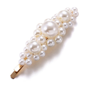 2019 New Fashion Pearl Hair Clip for Women Elegant Korean Design Snap Barrette Stick Hairpin Hair Styling Accessories Hair Pins