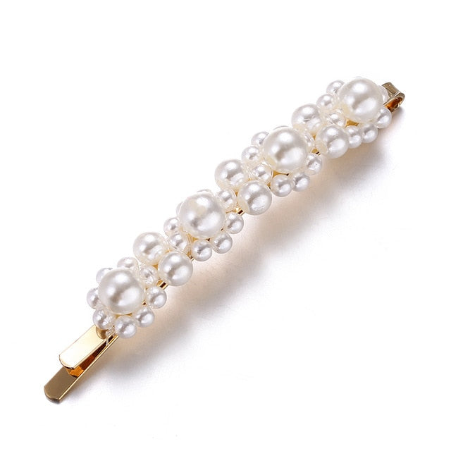 2019 New Fashion Pearl Hair Clip for Women Elegant Korean Design Snap Barrette Stick Hairpin Hair Styling Accessories Hair Pins