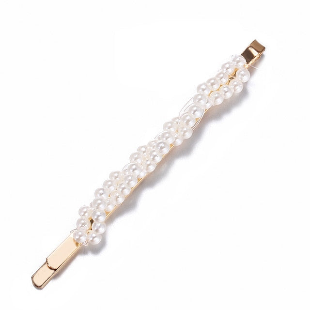 2019 New Fashion Pearl Hair Clip for Women Elegant Korean Design Snap Barrette Stick Hairpin Hair Styling Accessories Hair Pins