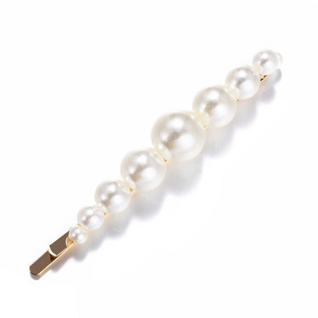 2019 New Fashion Pearl Hair Clip for Women Elegant Korean Design Snap Barrette Stick Hairpin Hair Styling Accessories Hair Pins