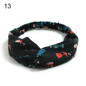 Fashion Bohemian Hairbands Print Headbands for Women Girls Retro Cross Knot Turban Bandanas Ladies Headwear Hair Accessories