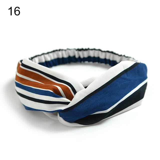 Fashion Bohemian Hairbands Print Headbands for Women Girls Retro Cross Knot Turban Bandanas Ladies Headwear Hair Accessories