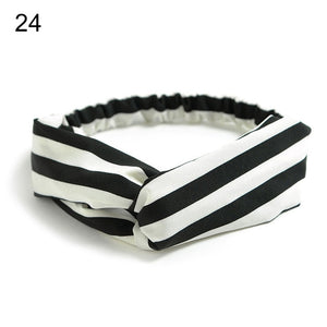 Fashion Bohemian Hairbands Print Headbands for Women Girls Retro Cross Knot Turban Bandanas Ladies Headwear Hair Accessories