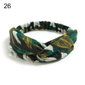 Fashion Bohemian Hairbands Print Headbands for Women Girls Retro Cross Knot Turban Bandanas Ladies Headwear Hair Accessories