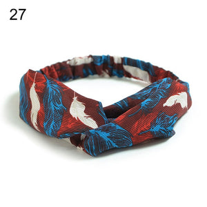 Fashion Bohemian Hairbands Print Headbands for Women Girls Retro Cross Knot Turban Bandanas Ladies Headwear Hair Accessories