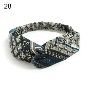 Fashion Bohemian Hairbands Print Headbands for Women Girls Retro Cross Knot Turban Bandanas Ladies Headwear Hair Accessories