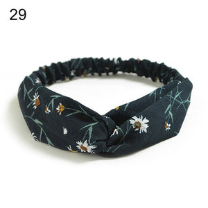 Fashion Bohemian Hairbands Print Headbands for Women Girls Retro Cross Knot Turban Bandanas Ladies Headwear Hair Accessories