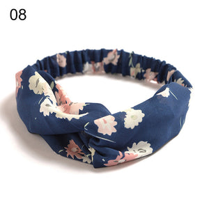 Fashion Bohemian Hairbands Print Headbands for Women Girls Retro Cross Knot Turban Bandanas Ladies Headwear Hair Accessories