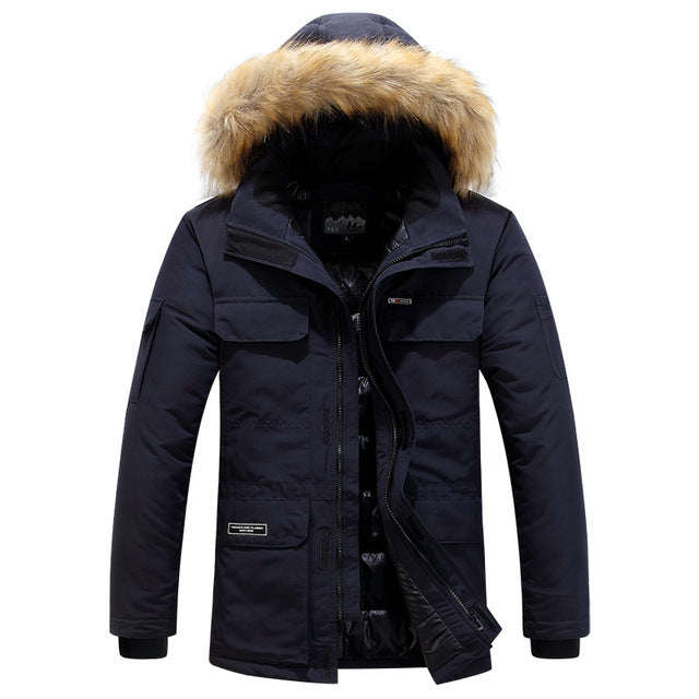 Brand Parka Mens Winter Jackets Casual Warm Thick Hooded Fur Collar Coats Puffer Jacket Men Men Windproof Overcoat Plus Size 6XL