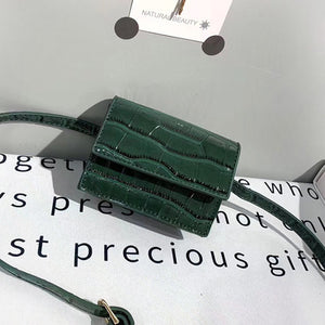 Mini Small Square bag 2019 Fashion New Quality PU Leather Women's Handbag Crocodile pattern Chain Shoulder Messenger Bags