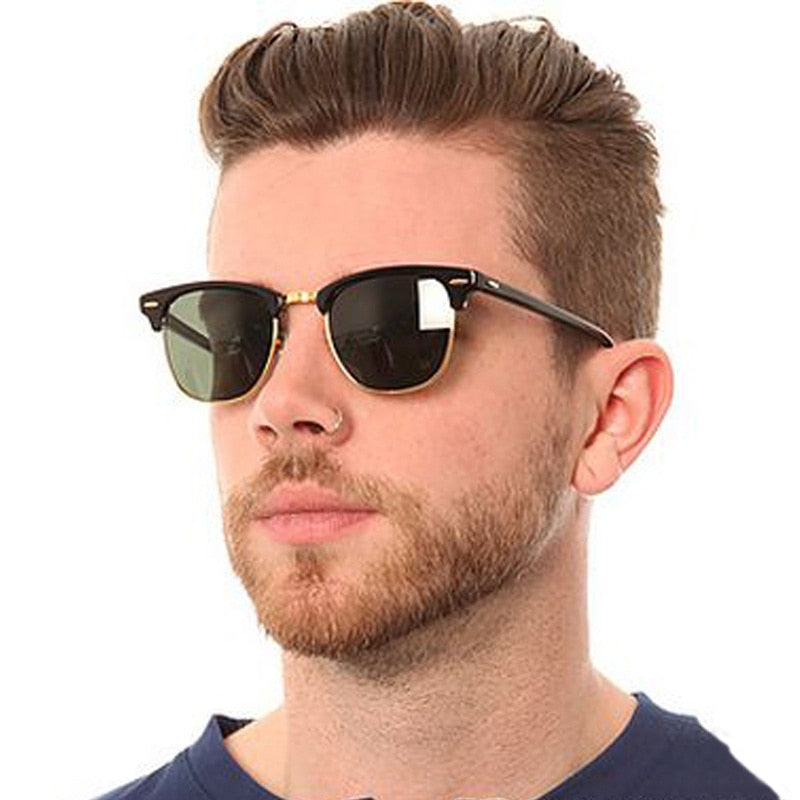 Classic Semi-Rimless Sunglasses Men's Women 2020 Square Polarized Sun glasses Men Oculos De Sol Gafas UV400 Retro Eyewear