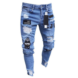 Men Clothes 2020 Hip Hop Sweatpants Skinny Motorcycle Denim Pants Zipper Designer Black Jeans Mens Casual Men Jeans Trousers