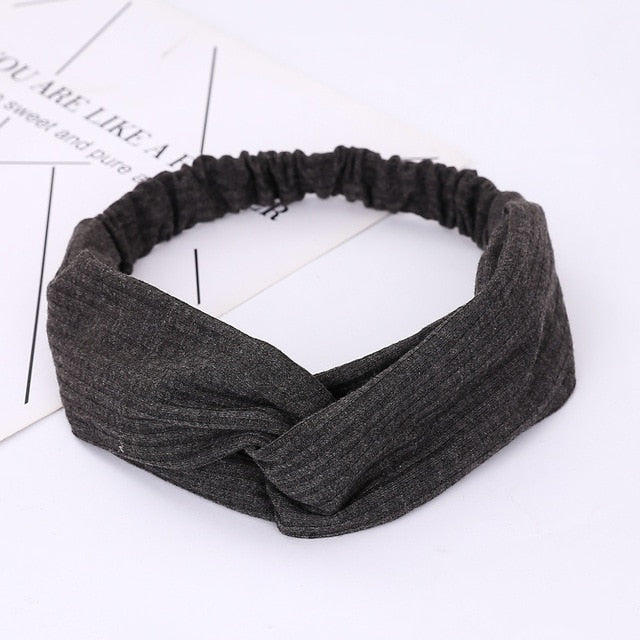 Women Summer Autumn Suede Headband Vintage Cross Knot Elastic Hair Bands Soft Solid Girls Hairband Hair Accessories