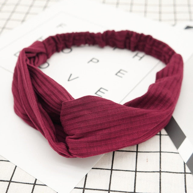 Women Summer Autumn Suede Headband Vintage Cross Knot Elastic Hair Bands Soft Solid Girls Hairband Hair Accessories