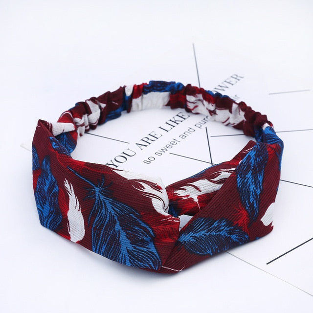 Women Summer Autumn Suede Headband Vintage Cross Knot Elastic Hair Bands Soft Solid Girls Hairband Hair Accessories