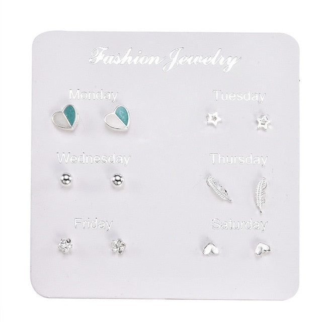 2019 Crystal Simulated Pearl Earrings Set Women Jewelry Accessories Piercing Ball Stud Earring Kit Bijouteria Brincos Wholesale