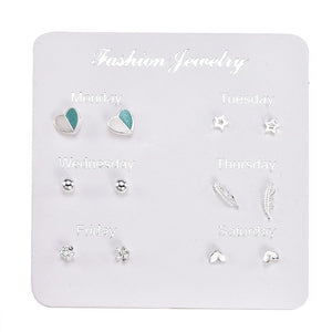 2019 Crystal Simulated Pearl Earrings Set Women Jewelry Accessories Piercing Ball Stud Earring Kit Bijouteria Brincos Wholesale