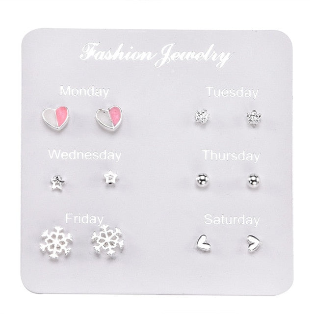 2019 Crystal Simulated Pearl Earrings Set Women Jewelry Accessories Piercing Ball Stud Earring Kit Bijouteria Brincos Wholesale