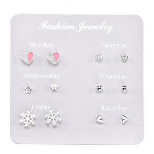 2019 Crystal Simulated Pearl Earrings Set Women Jewelry Accessories Piercing Ball Stud Earring Kit Bijouteria Brincos Wholesale