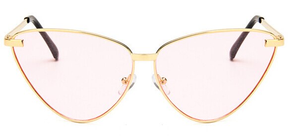 2018 Silver  fashion Women Colour Luxury  Cat Eye Sunglasses  Metal Reflective flat lens Sun Glasses Female oculos