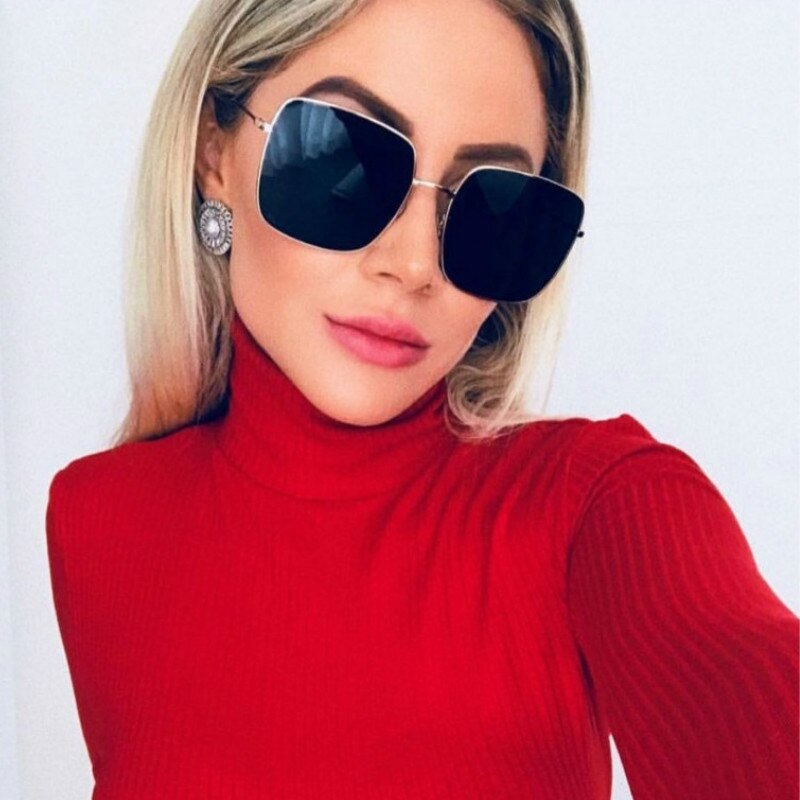 2020 Square Sunglasses Women Vintage Oversized clear Sun glasses Female Fashion Luxury Sunglass UV400 oculos de sol okulary