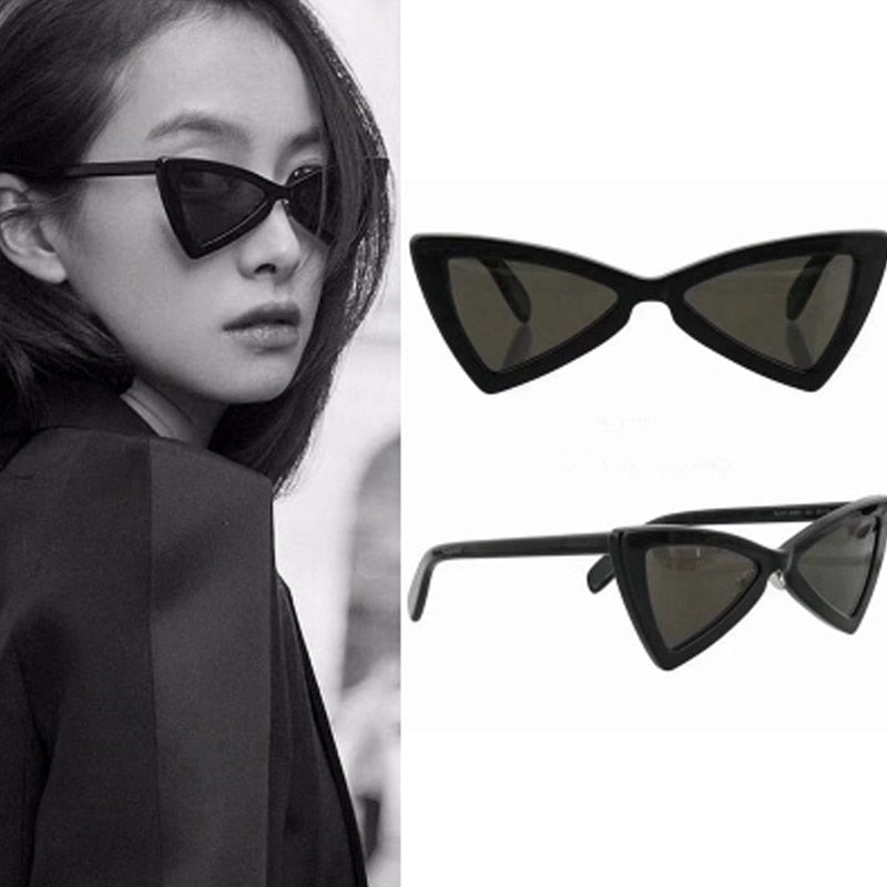 Sexy Cat Eye Bow Sunglasses Women Vintage Retro Luxuty Brand Sunglases UV400 Black Shades Retro Cateye femme lentes de sol mujer